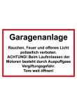 Garagen / Gas- Heiz- und Batterieraum Hinweiszeichen