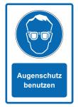 Gebotszeichen Piktogramm & Text deutsch blau