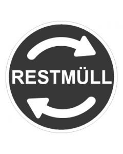 Recycling Wertstoff Mülltrennung Symbol Restmüll · Aufkleber | Schild | Magnetschild