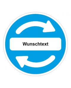 Recycling Wertstoff Mülltrennung Symbol Wunschtext blau · Aufkleber | Schild | Magnetschild