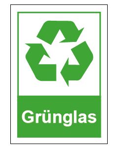 Recycling Wertstoff Mülltrennung Symbol Grünglas