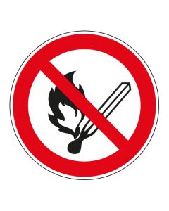 Verbotszeichen Feuer offenes Licht und Rauchen verboten · Aufkleber | Schild | Magnetschild | Aufkleber stark haftend | Aluminiumschild selbstklebend | Fußbodenaufkleber