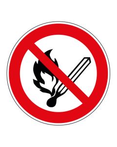 Verbotszeichen Keine offene Flamme; Feuer, offene Zündquelle und Rauchen verboten · ISO 7010 P003
