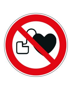 Verbotszeichen Kein Zutritt für Personen mit Herzschrittmachern oder implantierten Defibrillatoren · ISO_7010_P007 · Aufkleber | Schild | Magnetschild | Aufkleber stark haftend | Aluminiumschild selbstklebend | Fußbodenaufkleber