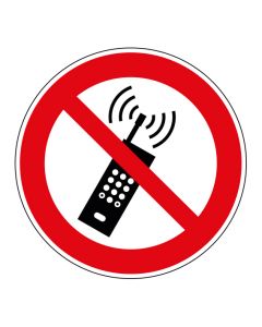 Verbotszeichen Eingeschaltete Mobiltelefone verboten · ISO_7010_P013 · Aufkleber | Schild | Magnetschild | Aufkleber stark haftend | Aluminiumschild selbstklebend | Fußbodenaufkleber
