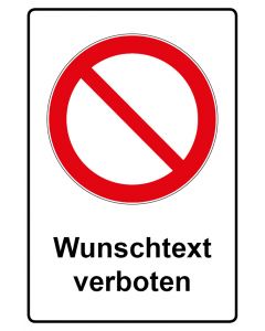 Verbotszeichen mit Text · Aufkleber | Schild | Magnetschild · Allgemeines Verbotszeichen