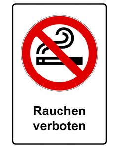 Verbotszeichen Piktogramm & Text deutsch · Rauchen verboten · Aufkleber | Schild | Magnetschild | Aufkleber stark haftend | Aluminiumschild selbstklebend | Fußbodenaufkleber