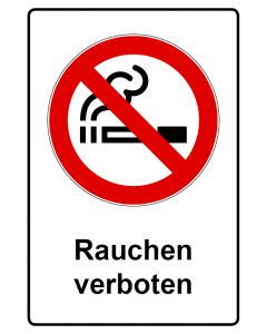 Verbotszeichen mit Text · Aufkleber | Schild | Magnetschild · Rauchen verboten
