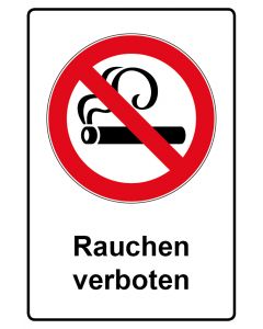 Verbotszeichen Piktogramm & Text deutsch · Rauchen verboten · Aufkleber | Schild | Magnetschild | Aufkleber stark haftend | Aluminiumschild selbstklebend | Fußbodenaufkleber