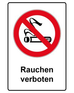 Verbotszeichen mit Text · Aufkleber | Schild | Magnetschild · Rauchen verboten