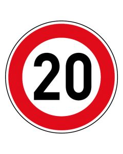 Verkehrszeichen Tempo Limit · Aufkleber | Schild | Magnetschild · 20 km/h