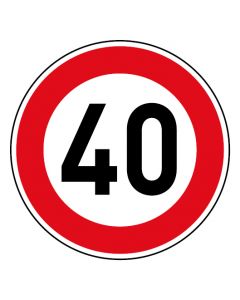 Verkehrszeichen Tempo Limit · Aufkleber | Schild | Magnetschild · 40 km/h
