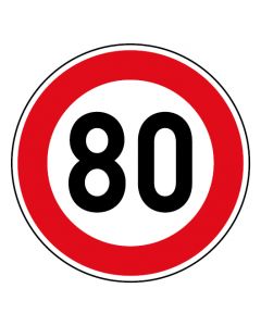 Verkehrszeichen Tempo Limit · Aufkleber | Schild | Magnetschild · 80 km/h