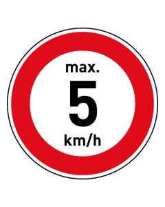 Zulässige Höchstgeschwindigkeit 5 km/h