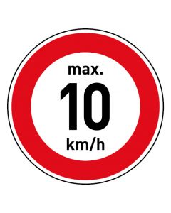 Verkehrszeichen · Aufkleber | Schild | Magnetschild · Zulässige Höchstgeschwindigkeit 10 km/h