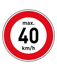 Verkehrszeichen · Aufkleber | Schild | Magnetschild · Zulässige Höchstgeschwindigkeit 40 km/h