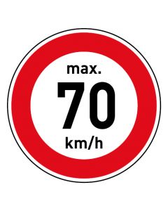 Verkehrszeichen · Aufkleber | Schild | Magnetschild · Zulässige Höchstgeschwindigkeit 70 km/h