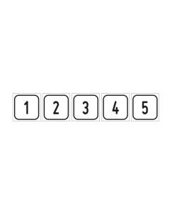 Zahlen-Set "1-5" · viereckig - schwarz / weiß