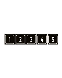 Zahlen-Set "1-5" · viereckig - weiß / schwarz