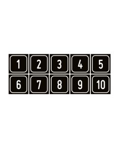 Zahlen-Set "1-10" · viereckig - weiß / schwarz