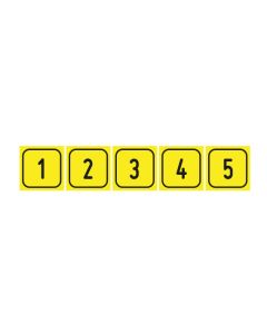 Zahlen-Set "1-5" · viereckig - schwarz / gelb