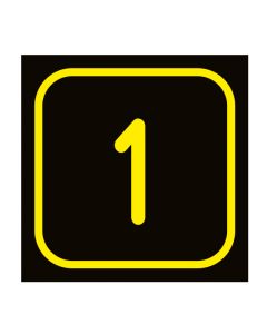 Zahlen-Set "1-1" · viereckig - gelb / schwarz