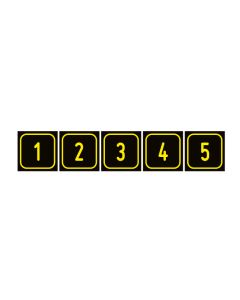 Zahlen-Set "1-5" · viereckig - gelb / schwarz