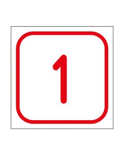 Zahlen-Set "1-1" · viereckig - rot / weiß