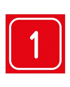 Zahlen-Set "1-1" · viereckig - weiß / rot
