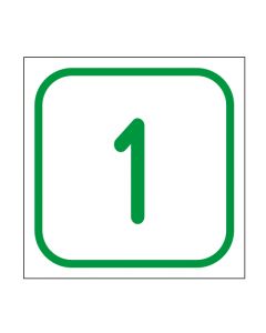 Zahlen-Set "1-1" · viereckig - grün / weiß