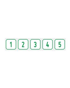 Zahlen-Set "1-5" · viereckig - grün / weiß