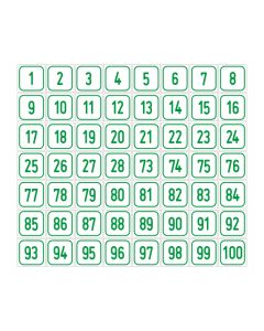Zahlen-Set "1-100" · viereckig - grün / weiß