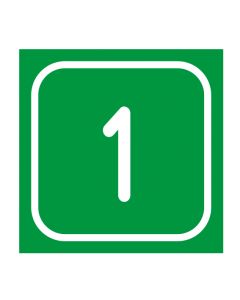 Zahlen-Set "1-1" · viereckig - weiß / grün