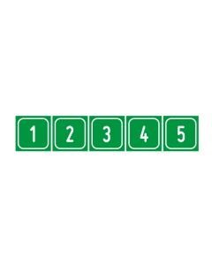 Zahlen-Set "1-5" · viereckig - weiß / grün