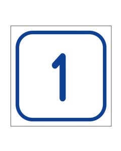 Zahlen-Set "1-1" · viereckig - blau / weiß