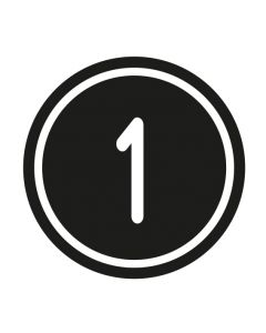 Zahlen-Set "1-1" · rund · weiß / schwarz