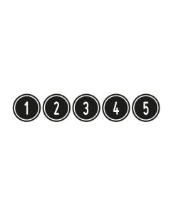 Zahlen-Set "1-5" · rund · weiß / schwarz