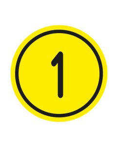 Zahlen-Set "1-1" · rund · schwarz / gelb