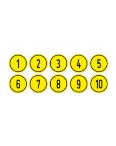 Zahlen-Set "1-10" · rund · schwarz / gelb