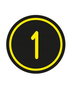 Zahlen-Set "1-1" · rund · gelb / schwarz