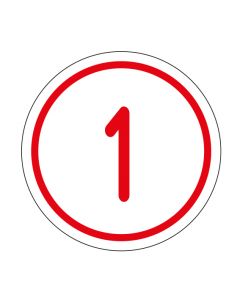 Zahlen-Set "1-1" · rund · rot / weiß