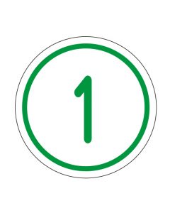 Zahlen-Set "1-1" · rund · grün / weiß