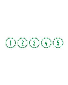 Zahlen-Set "1-5" · rund · grün / weiß