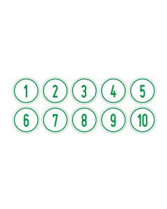 Zahlen-Set "1-10" · rund · grün / weiß