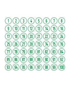 Zahlen-Set "1-100" · rund · grün / weiß