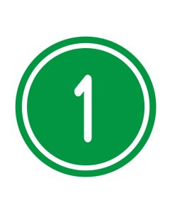 Zahlen-Set "1-1" · rund · weiß / grün