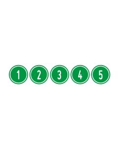 Zahlen-Set "1-5" · rund · weiß / grün