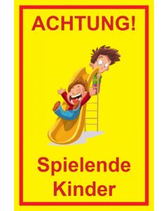Hinweiszeichen · Aufkleber | Schild · Achtung Spielende Kinder | Mod. 103