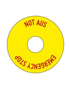 Kennzeichnung Not Aus rund | gelb · rot