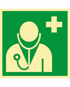 Rettungszeichen · Aufkleber | Schild | Magnetschild · Arzt, ärztliche Hilfe · lang nachleuchtend